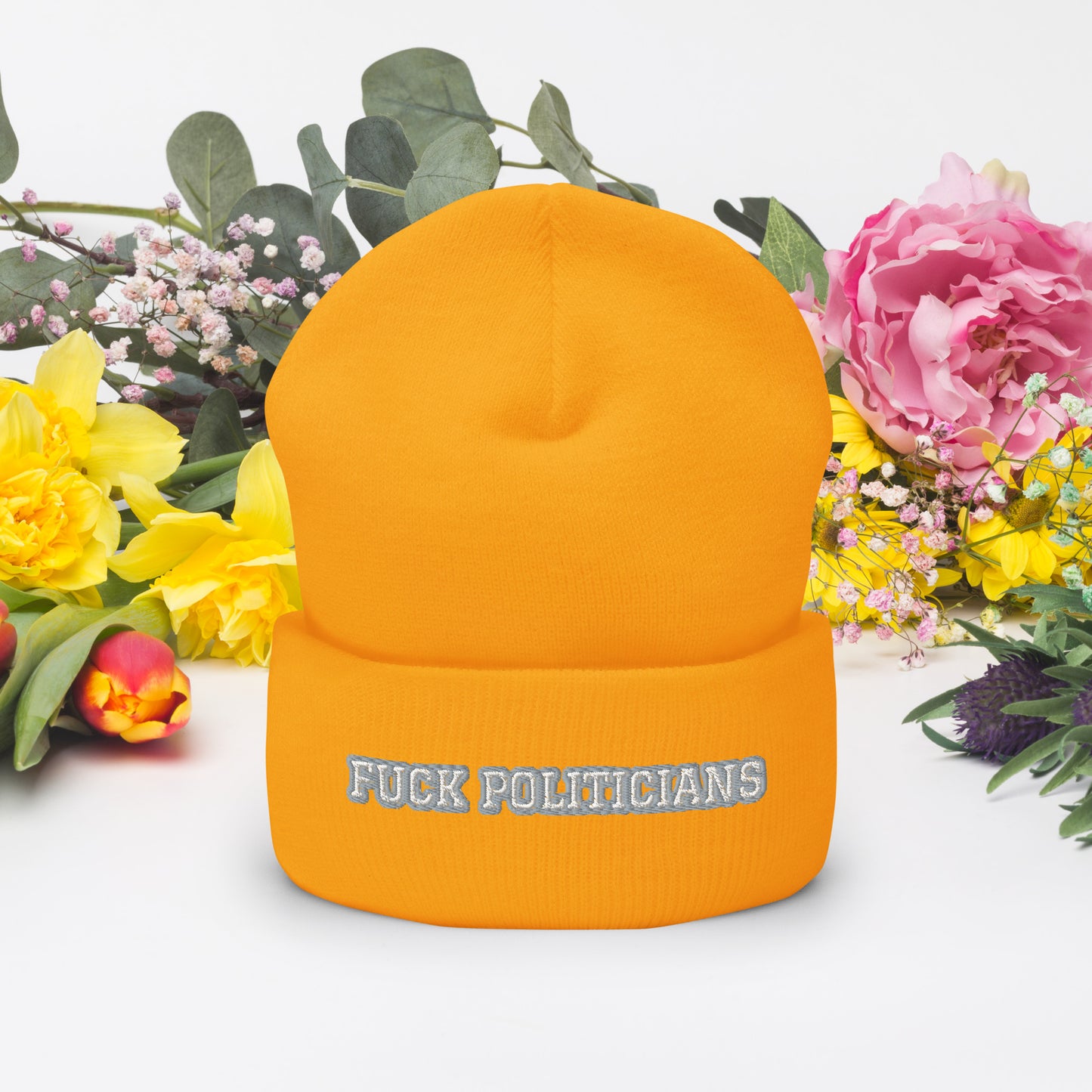 FUCK POLITICIANS Cuffed Beanie