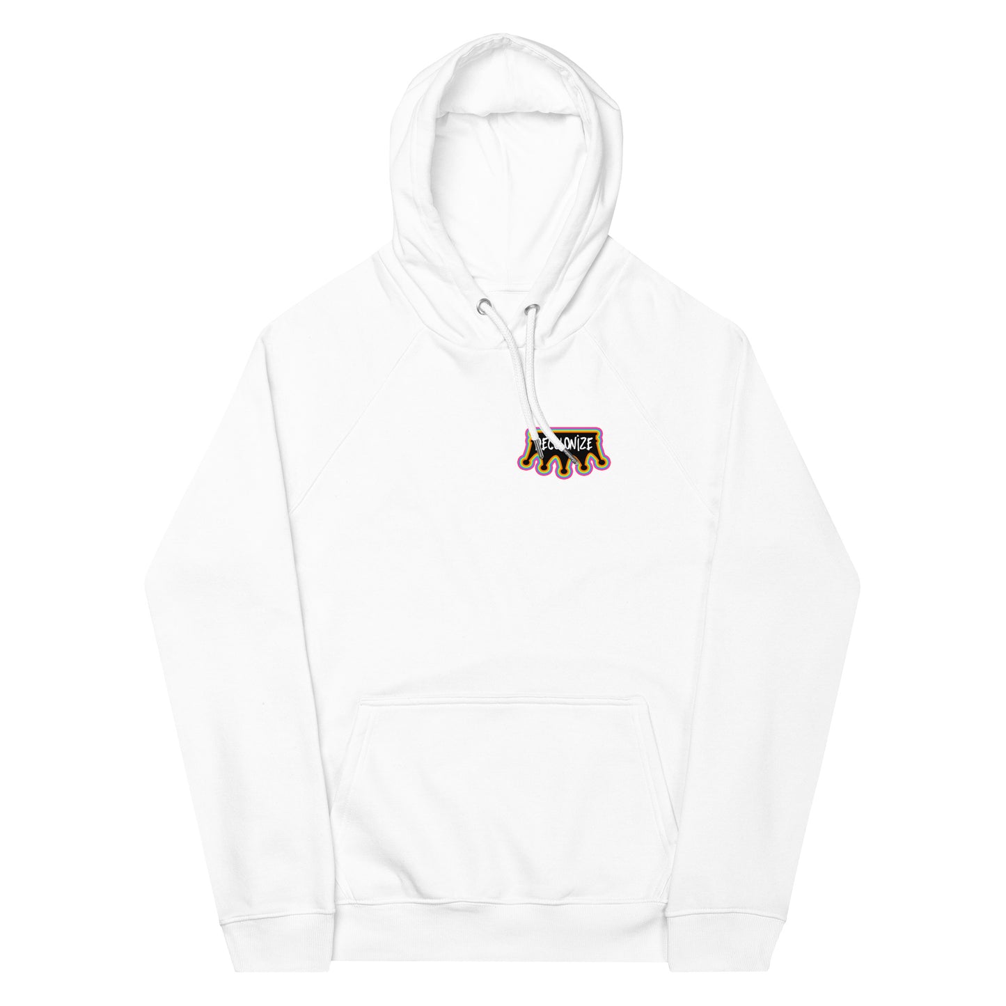 DECOLONIZE Unisex eco raglan hoodie