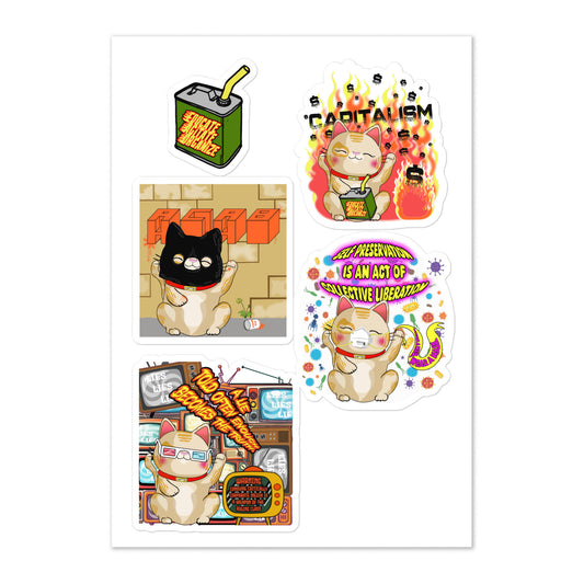 Communist Calico Cat #2 Sticker sheet